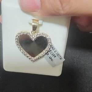 Memory Diamond Heart Pendant 0.18ctw 925 Sterling Silver